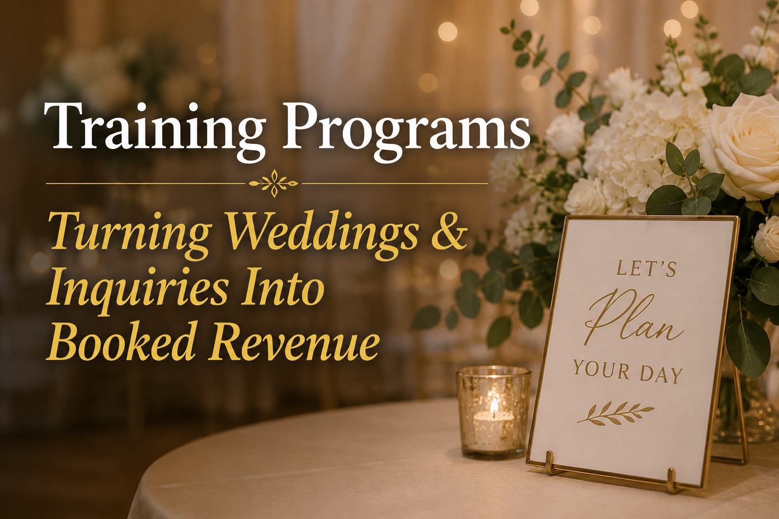 Sandler by Tridenza sales training for wedding venues and event sales teams to turn inquiries into booked revenue